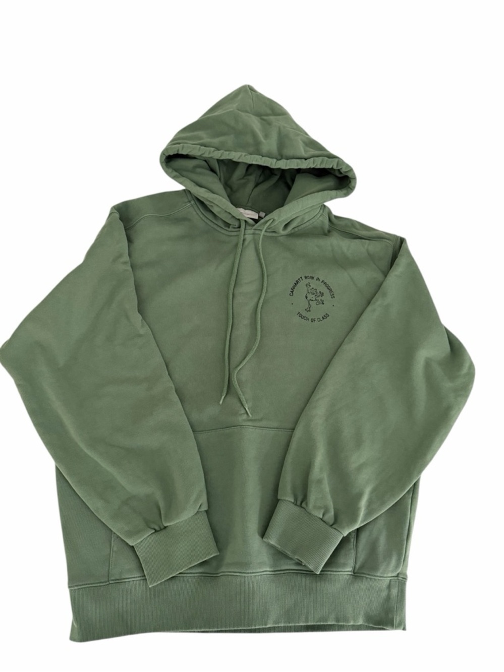 CARHARTT WIP Duck Green Hooded Stamp Hoodie Frog Graphic Vintage Style size M - Picture 2 of 12